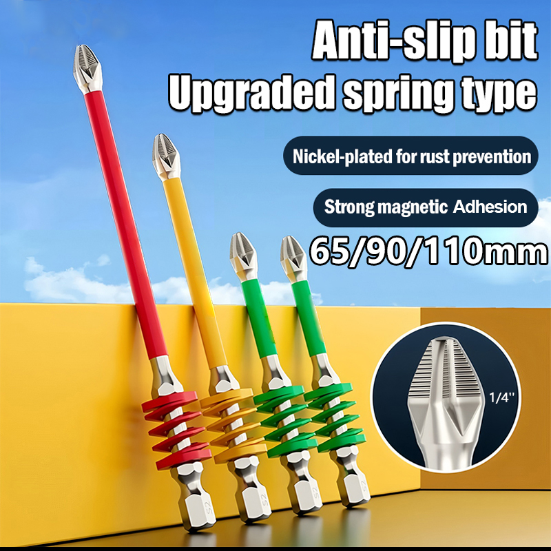 Magnetic Drill Press - Anti-Slip Magnetic Phillips Bit with Spring