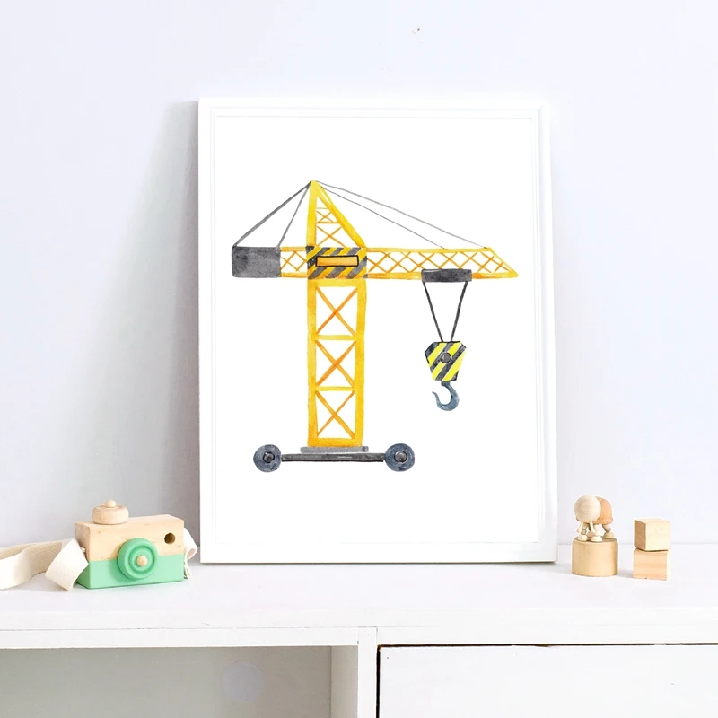 Construction Vehicles Watercol - Heavy Equipment Background review and price