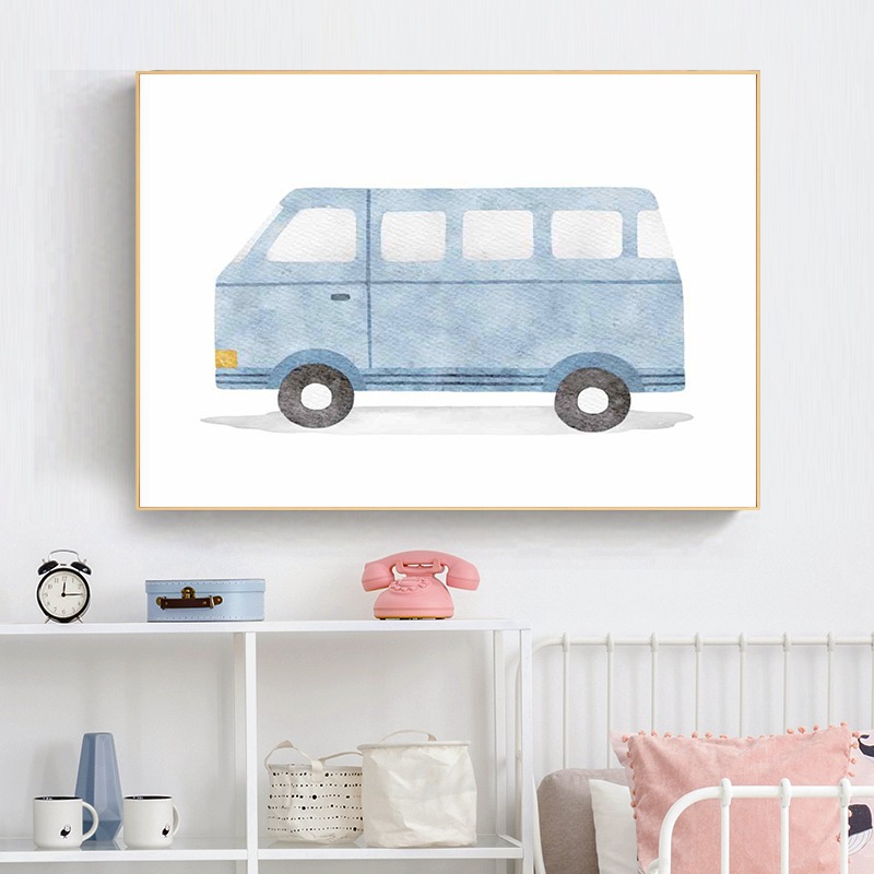 Watercolor Vehicles Wall Art C - Heavy Equipment Background review and price