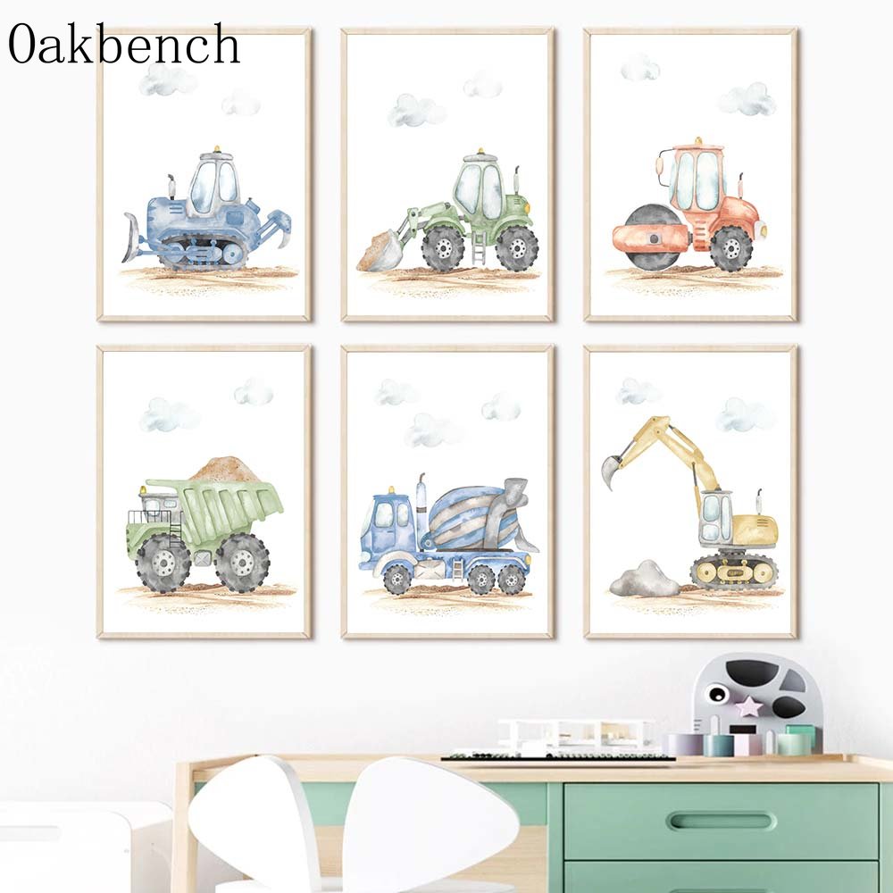 Toy Cars Canvas Poster Excavat - Heavy Equipment Background review and price