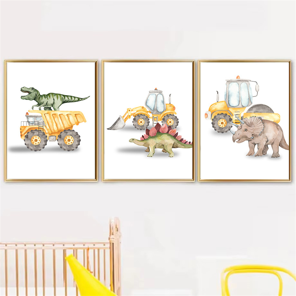 Cartoon Dinosaur Truck Tractor - Heavy Equipment Background review and price