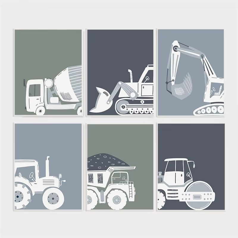 Modern Cartoon Construction Ve - Heavy Equipment Background review and price