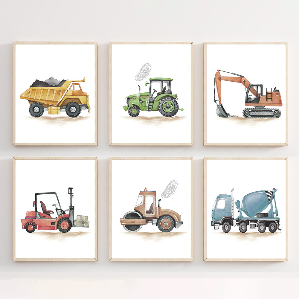 Construction Vehicle Prints Ca - Heavy Equipment Background review and price