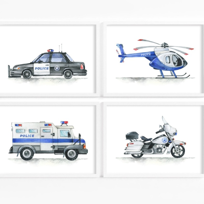Helicopter Police Car Boy Nurs - Heavy Equipment Background review and price