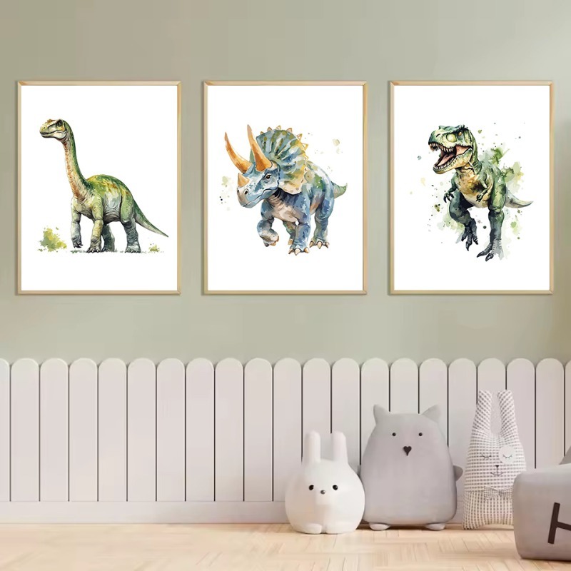 Watercolour Dinosaur Nursery T - Heavy Equipment Background review and price